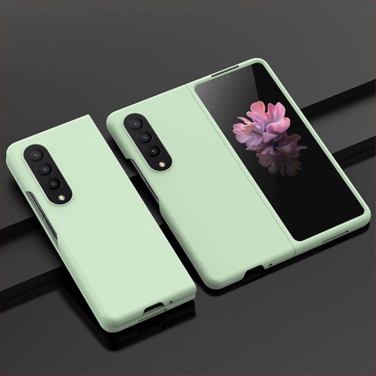 Für Samsung Galaxy Z Fold4 Silikoncase TPU Skin Feel Schutzhülle Mintgrün Schutz Case Cover Etui Handy Tasche