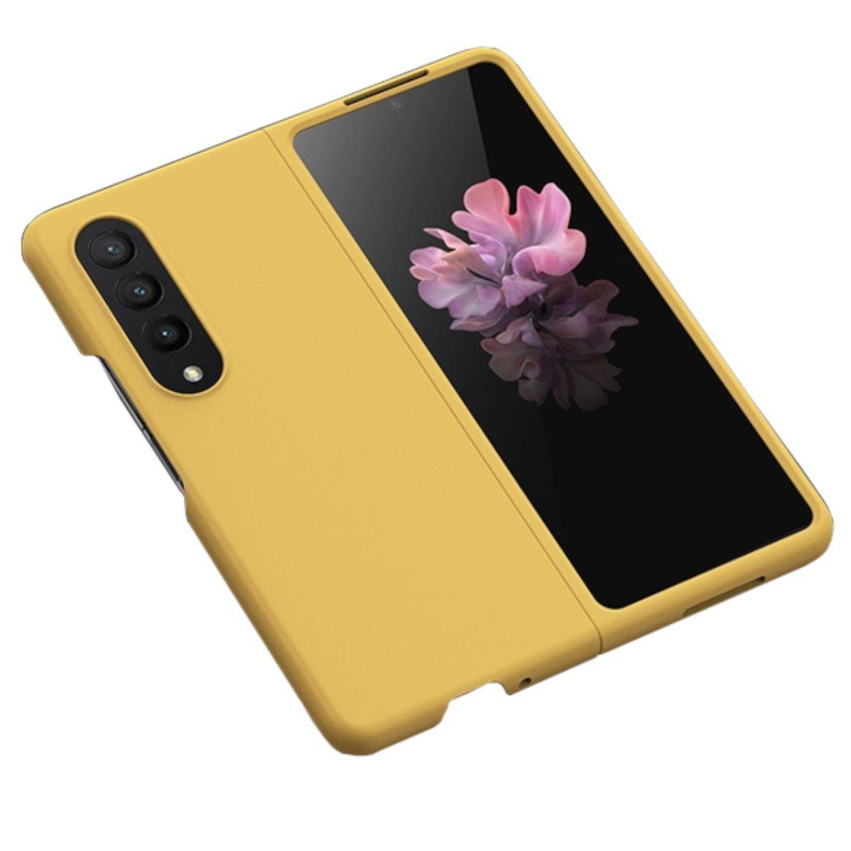 Für Samsung Galaxy Z Fold4 Silikoncase TPU Skin Feel Schutzhülle Gelb Schutz Case Cover Etui Handy Tasche