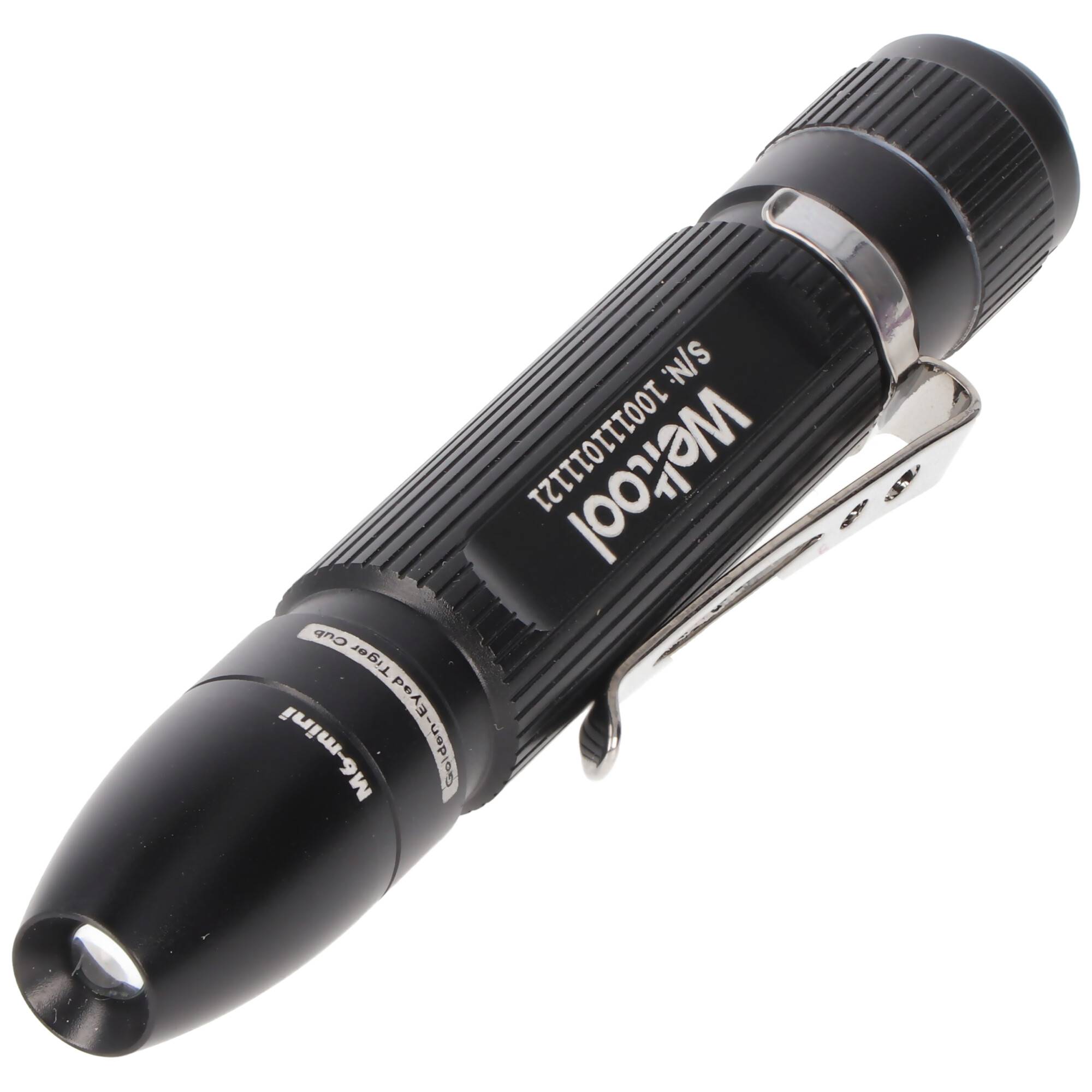 Weltool M6-DR Mini Taschenlampe mit 20 Lumen, Länge nur 88mm, warmweiße LED, batteriebetrieben