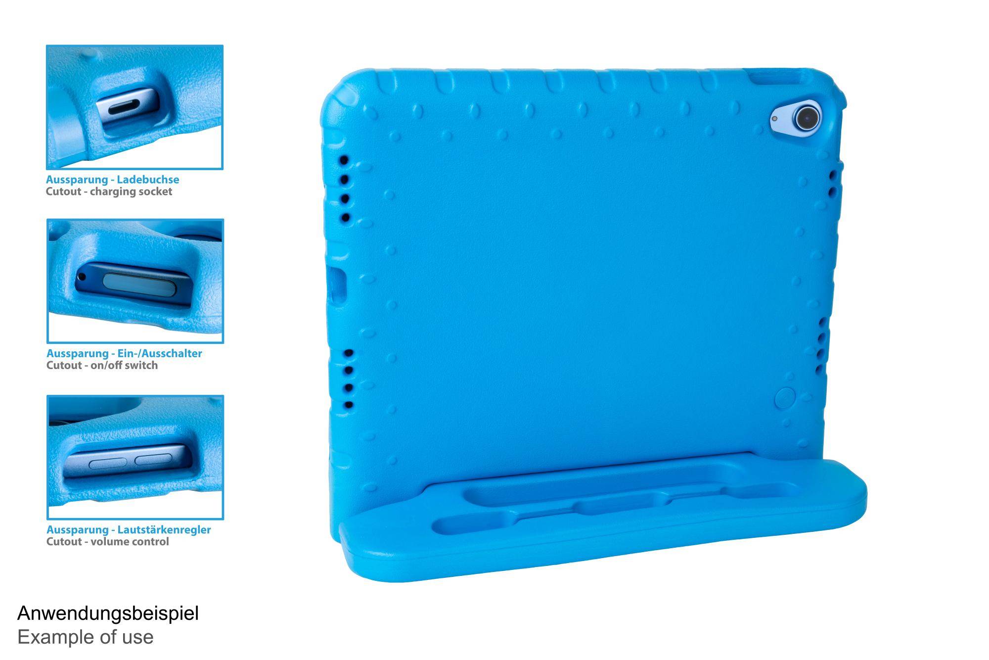 iPad 10,9" (10. Gen.) Tablet-Schutzhülle mit Kickstand, blau, Good Connections®