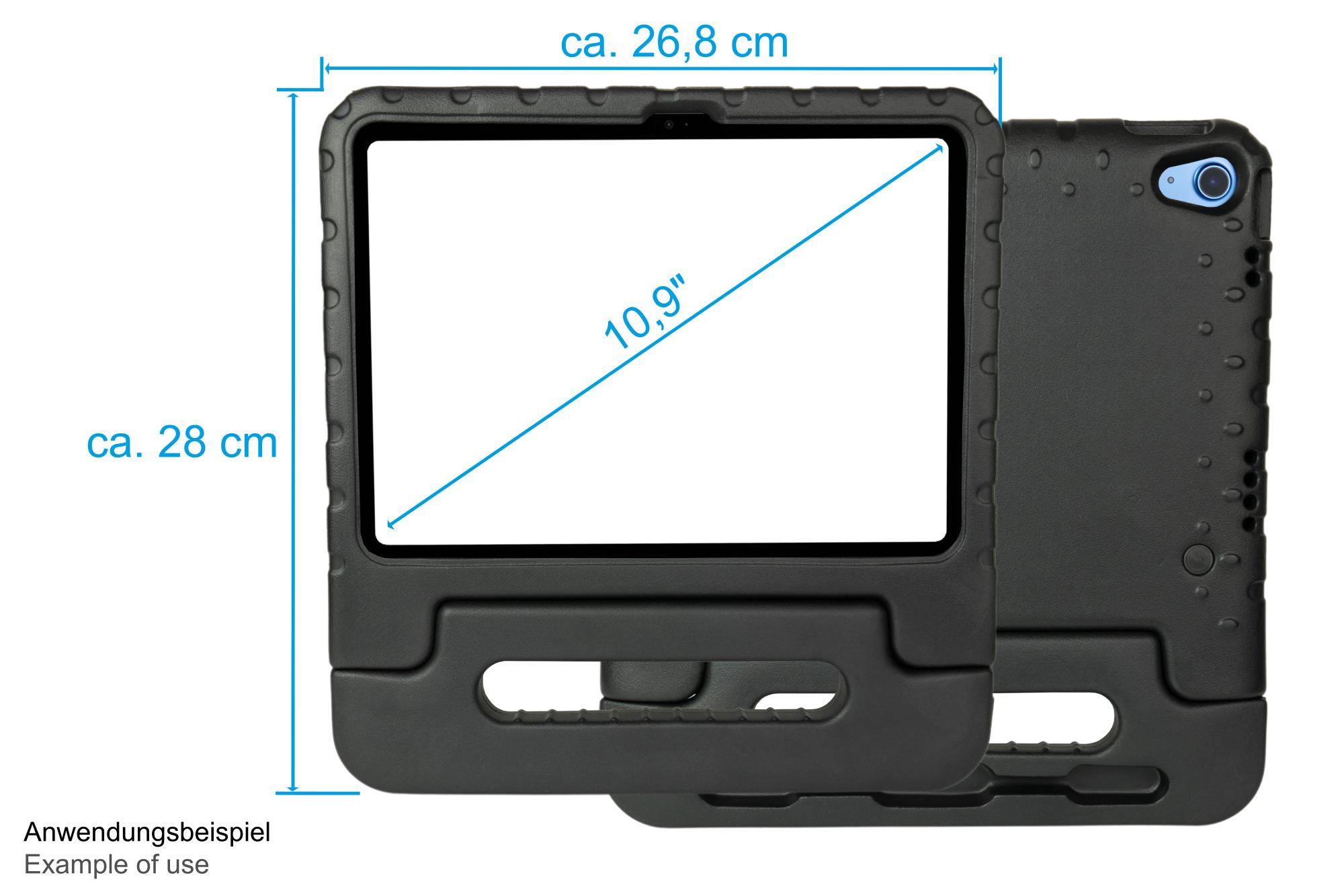 iPad 10,9" (10. Gen.) Tablet-Schutzhülle mit Kickstand, schwarz, Good Connections®