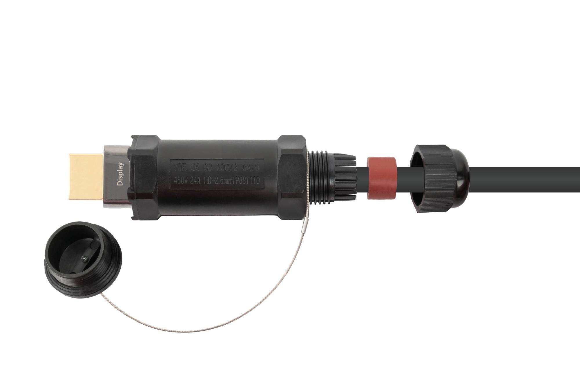 AOC Hybrid High-Speed HDMI® 2.0b, stahlarmiert, 4K @60Hz, 18 GBit/s, schwarz, 10m, PYTHON® Series