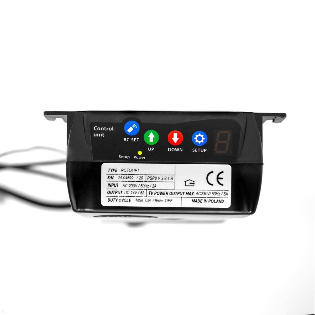 MonLines MLS010BSV Einbau TV Lift bis 50 Zoll, drehbar 225L / 90R, 721 mm Hub