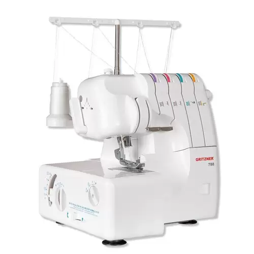 GRITZNER 788 Overlock Neue Version 2025 mit Fadenabschneider + LED Beleuchtung Black&White Edition mit Fadenschere und Overlockgarn GRITZNER 788 Overlock Neue Version 2025 mit Fadenabschneider + LED Beleuchtung Black&White Edition mit Fadenschere und Overlockgarn
