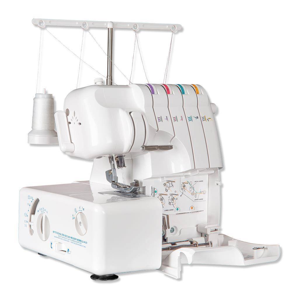 GRITZNER 788 Overlock Neue Version 2025 mit Fadenabschneider + LED Beleuchtung Black&White Edition mit Fadenschere und Overlockgarn