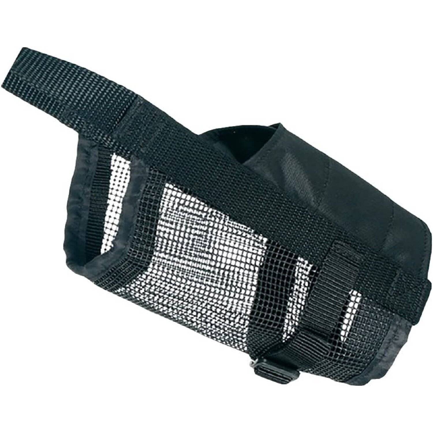 Trixie 19261 Maulkorb mit Netzeinsatz stufenlos verstellbaren Genickriemen mit Schnappverschluss, Polyester, S, Schwarz