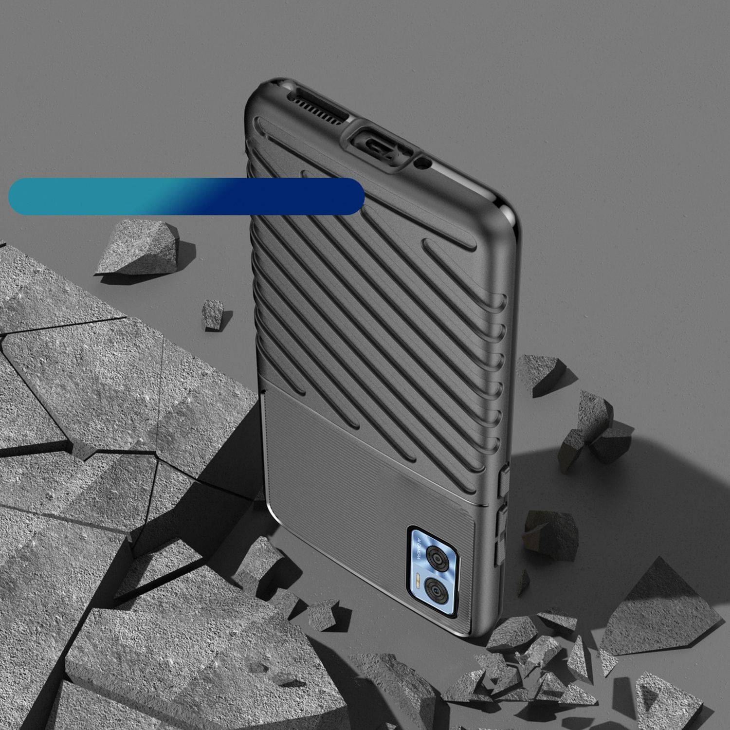 Armor SchutzHülle "Thunder" Case Bumper HandyhülleRobust Rutschfest kompatibel mit Motorola Moto E22
