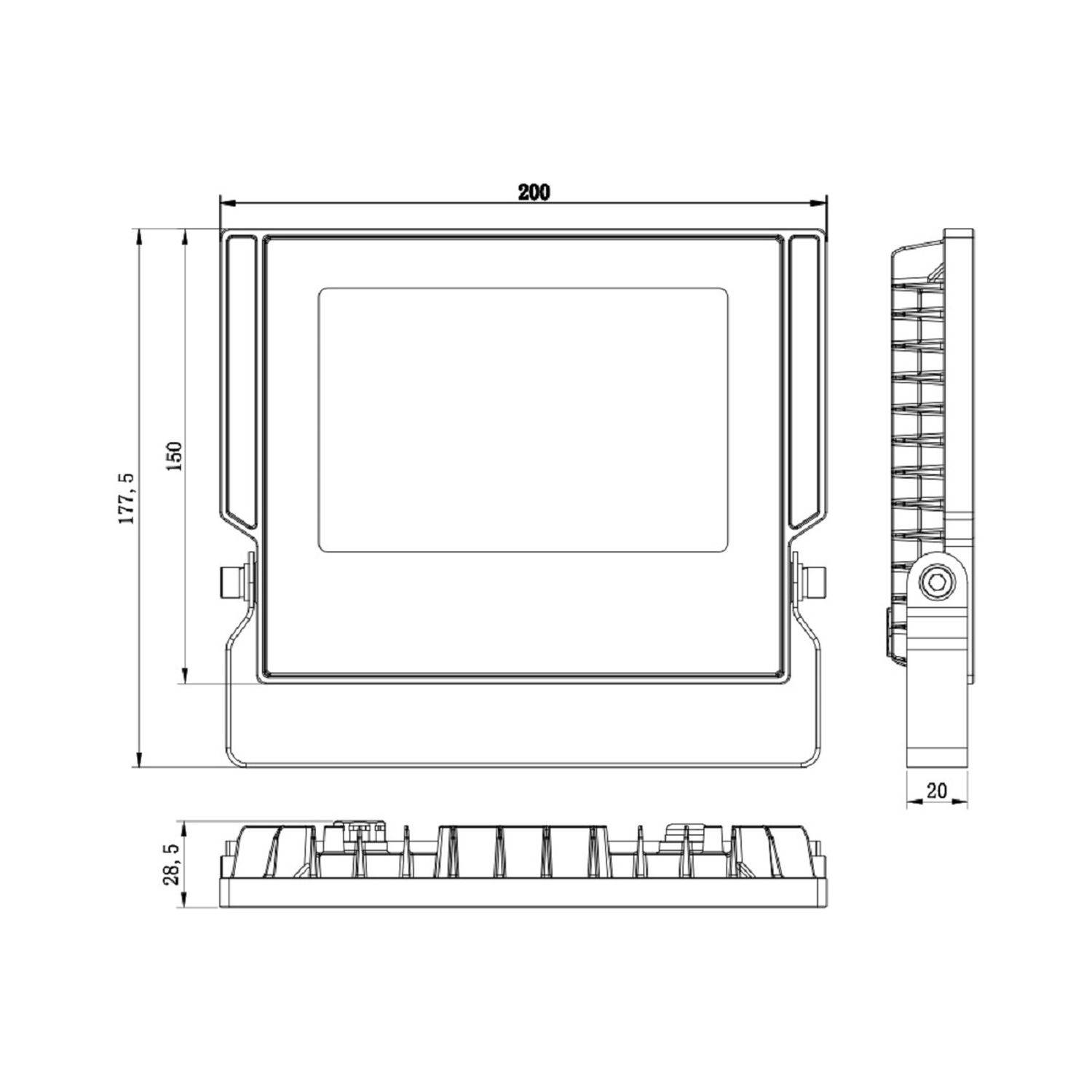 Forever Light Fluter Flutlichtstrahler Floodlight LED ASPIRE Außenbeleuchtung 50W 5500lm 230V IP66 Neutralweiß