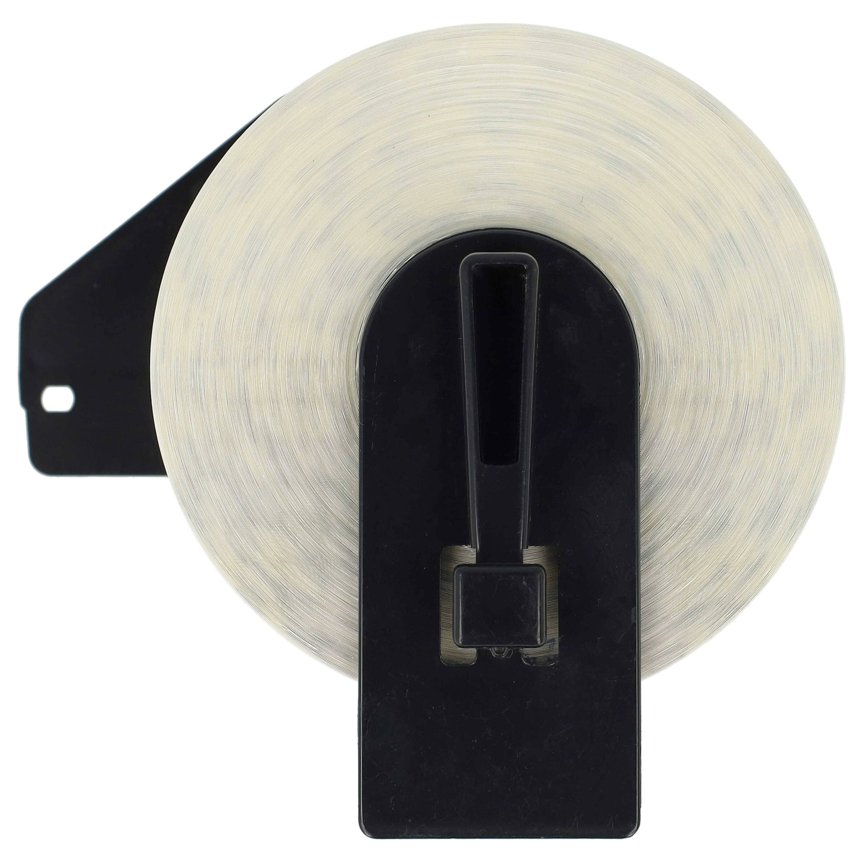 vhbw 5x Rolle mit Halter 50mm x 30,48m (1 Etikette) kompatibel mit Brother PT QL-820NWBC, QL-820NWB Drucker - Premium Weiß