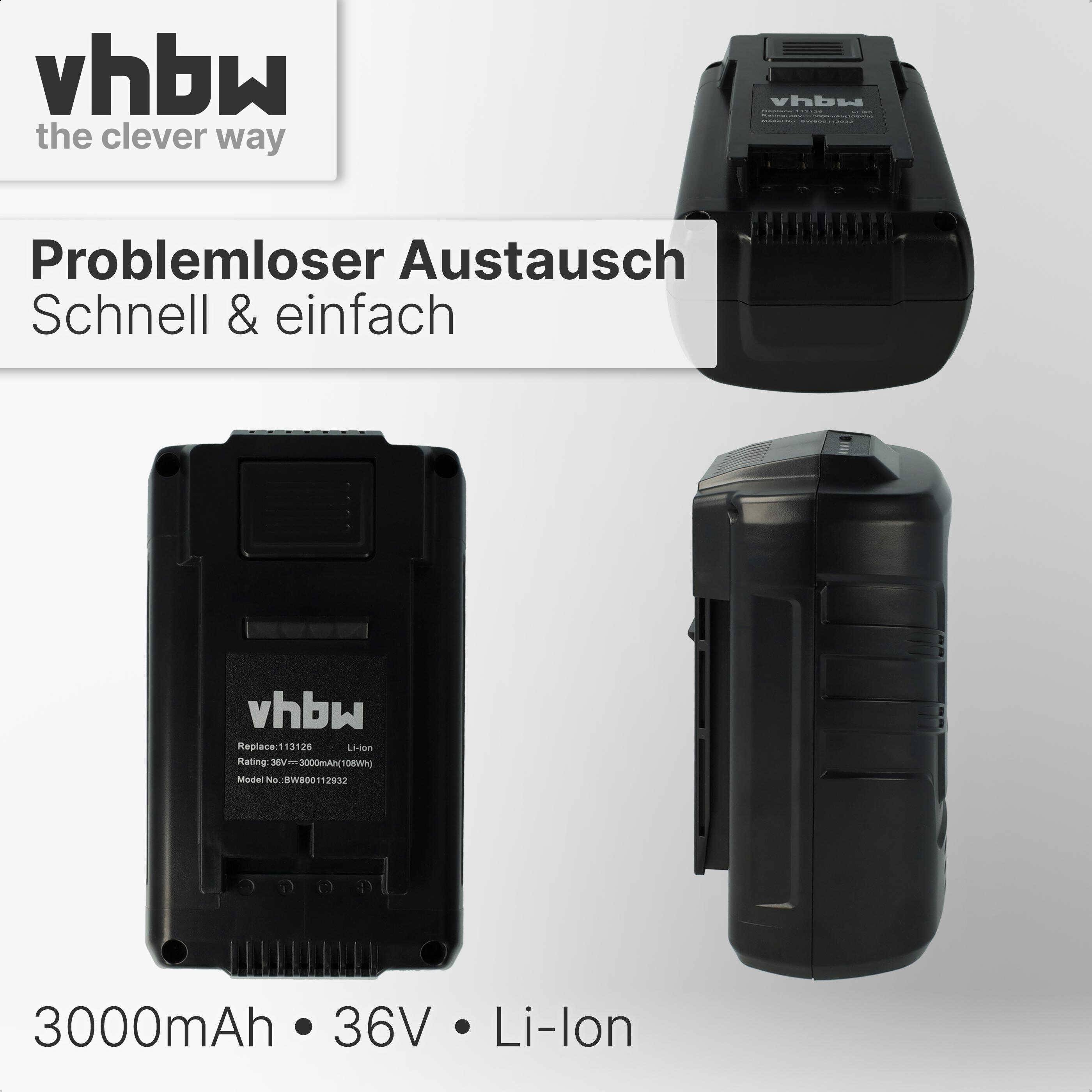 vhbw Akku kompatibel mit AL-KO Energy Flex Moweo 42.0 Li Battery Lawnmower Rasenmäher Rasenroboter (3000mAh, 36V, Li-Ion)
