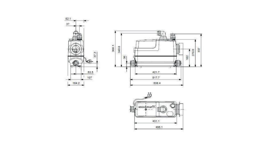 Grundfos Grundf Hebeanlage SOLOLIFT2 CWC-3 0,62 kW, 230-240 V/50 Hz