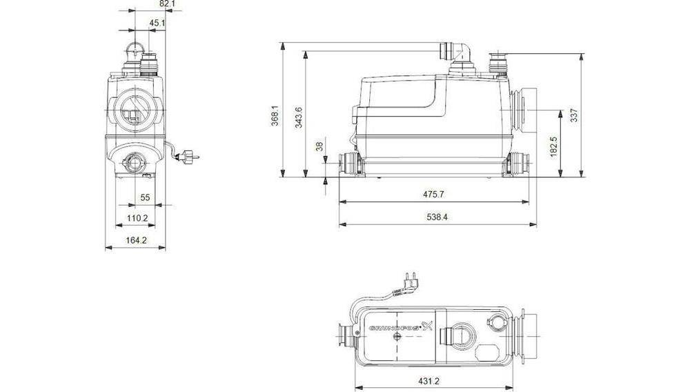 Grundfos Grundf Hebeanlage SOLOLIFT2 CWC-3 0,62 kW, 230-240 V/50 Hz