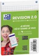 Oxford Fiches bristol REVISION 2.0, A6, blanc quadrillé, 250 g/m2, coins arrondis, certifié PEFC,