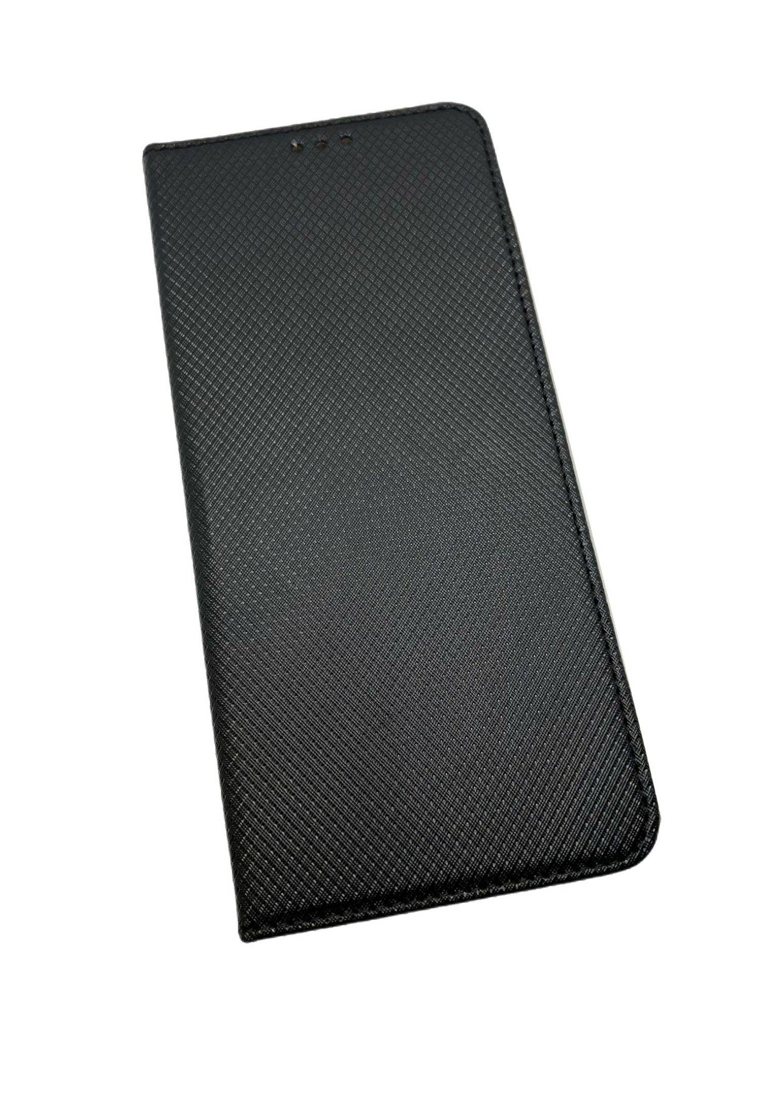 Elegante Buch-Tasche Hülle Smart Magnet für MOTOROLA MOTO G62 5G Leder Optik Wallet Book-Style Cover Schale in Schwarz