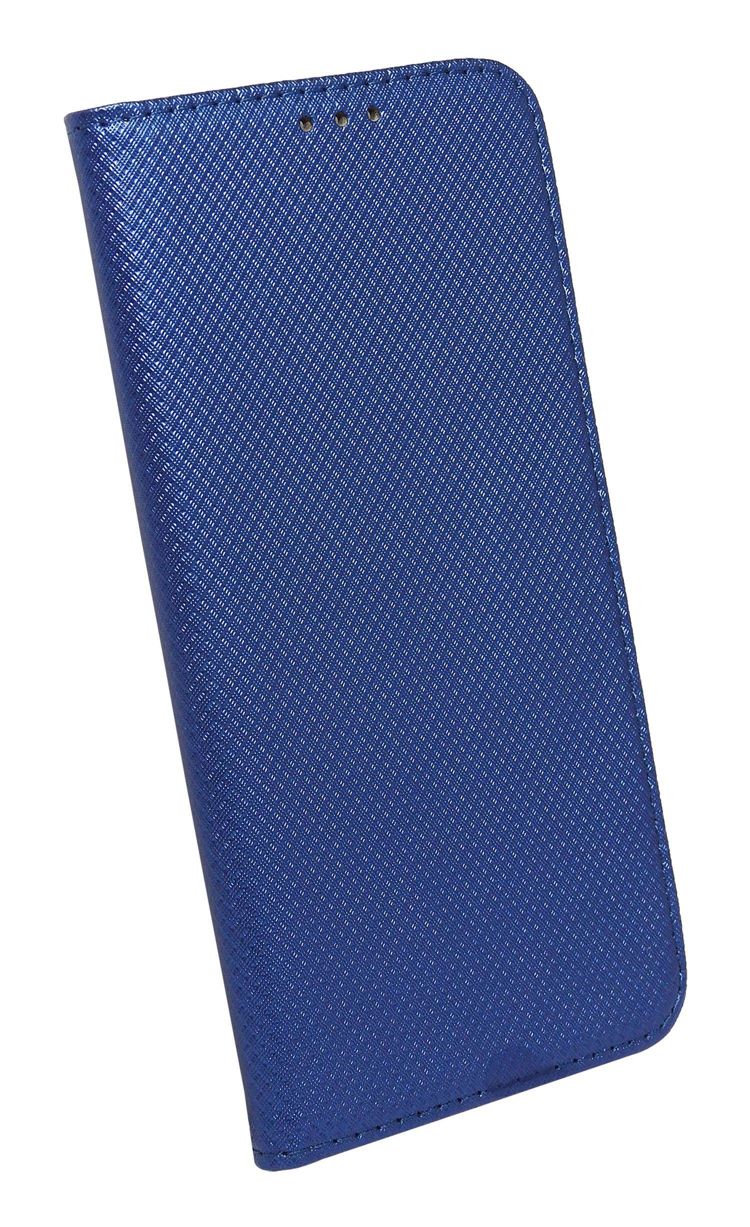 Elegante Buch-Tasche Hülle Smart Magnet für MOTOROLA MOTO G62 5G Leder Optik Wallet Book-Style Cover Schale in Blau