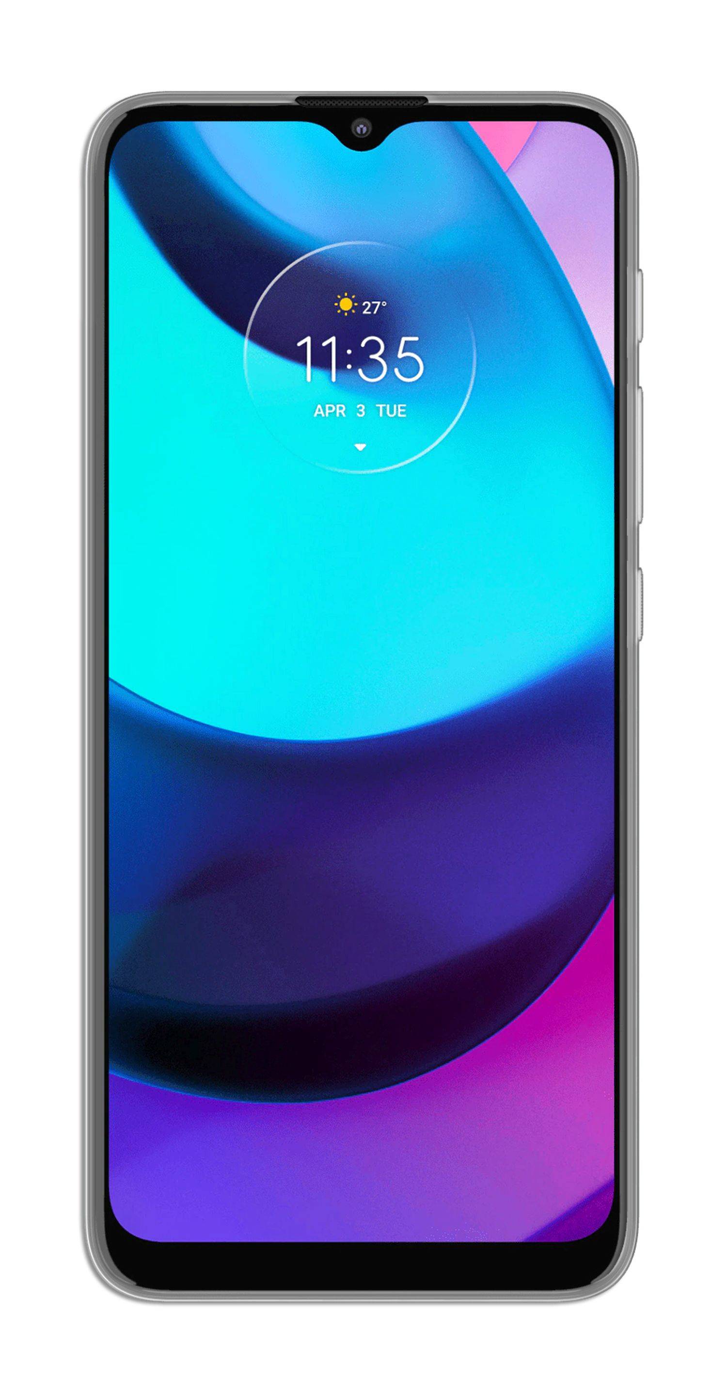 Silikon Hülle Basic kompatibel mit MOTOROLA MOTO E22 Case TPU Soft Handy Cover Schutz Transparent
