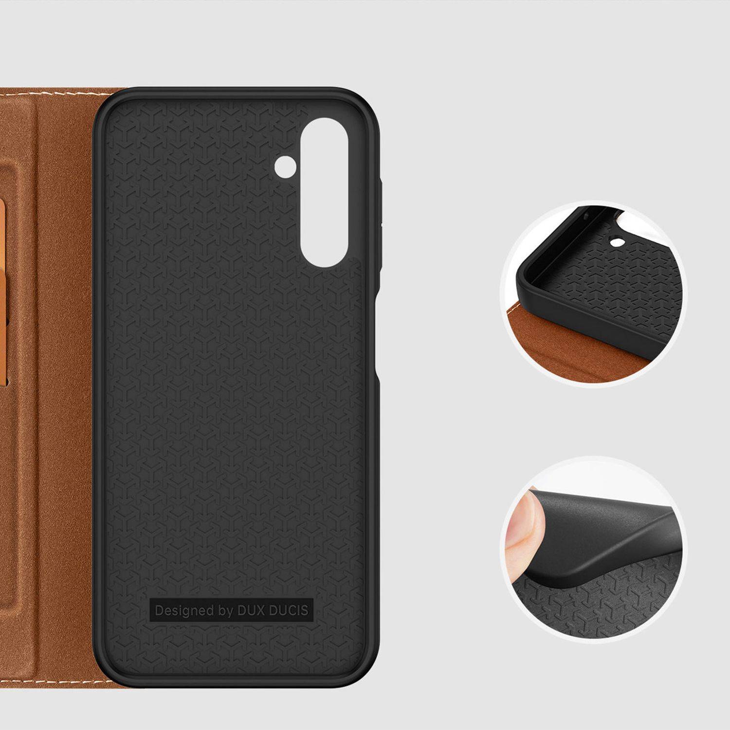 "Dux Ducis" Skin X2 für SAMSUNG GALAXY S23 ULTRA Handy Hülle Etui Schutzhülle mit Standfunktion, Kartenfach Braun