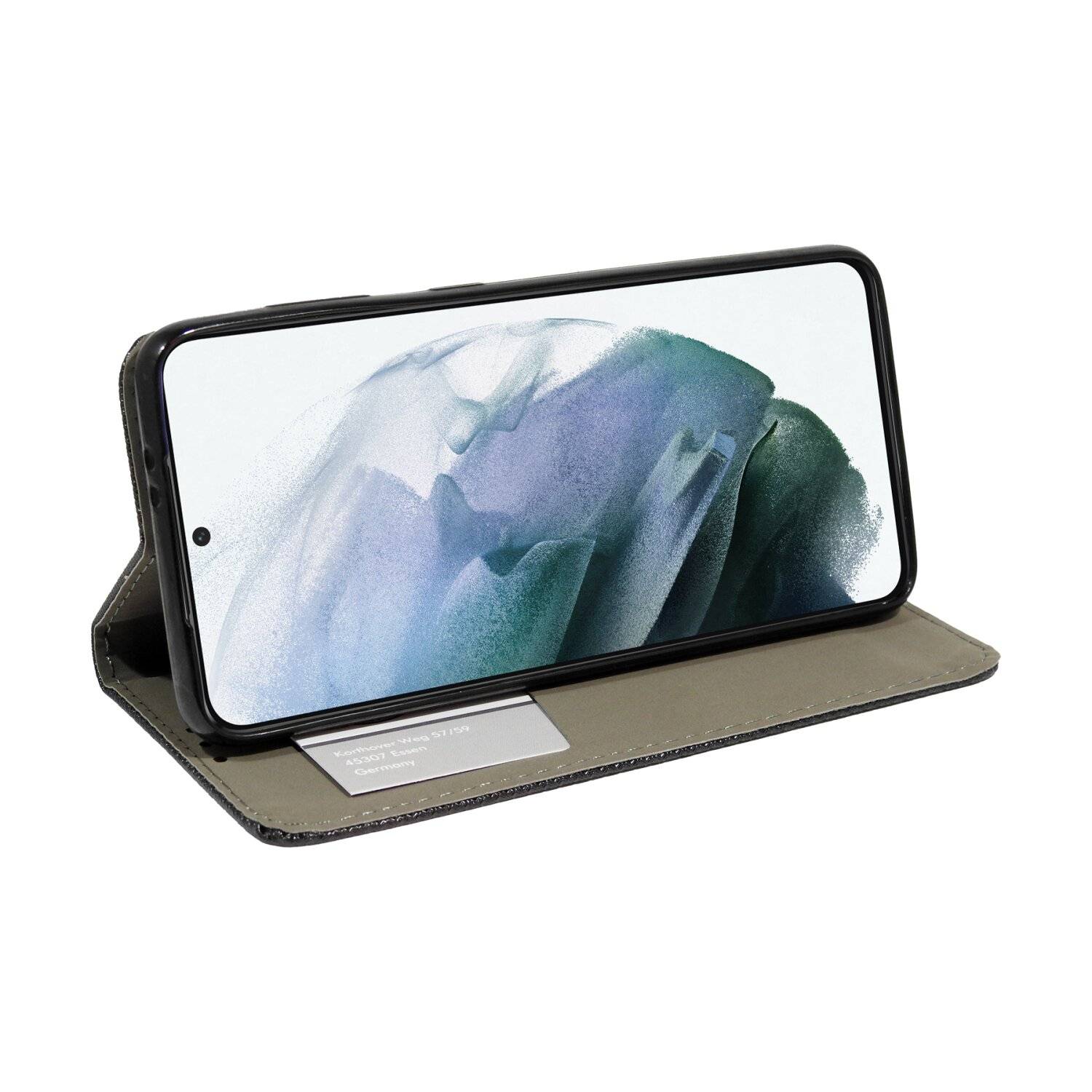 Buch Tasche "Smart" für SAMSUNG GALAXY S23 Handy Hülle Etui Brieftasche mit Standfunktion, Kartenfach Schwarz