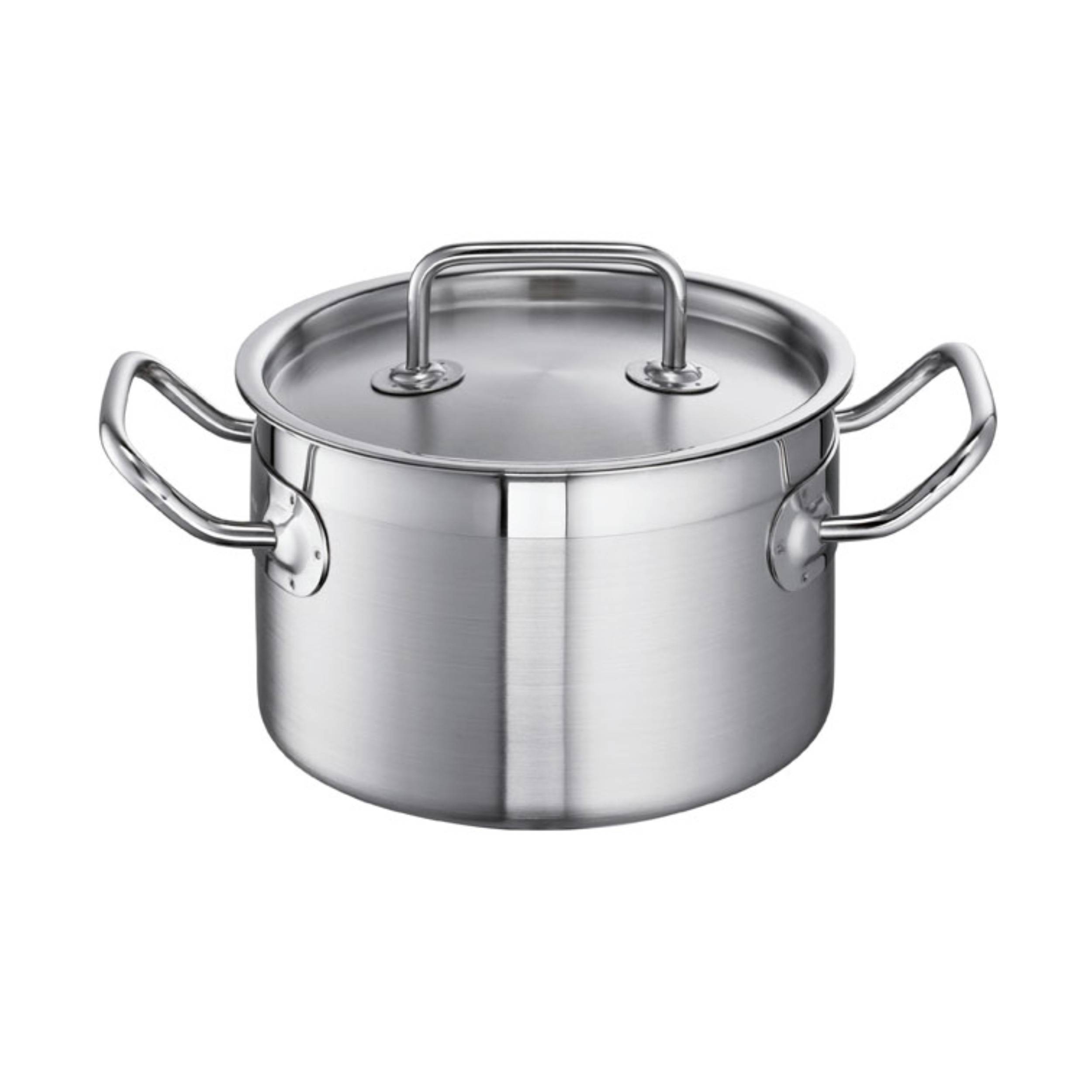 Schulte-Ufer Fleischtopf Profi-Line i, Schmortopf, Gartopf, Edelstahl, 16 cm, 2 L, 6414-16 i