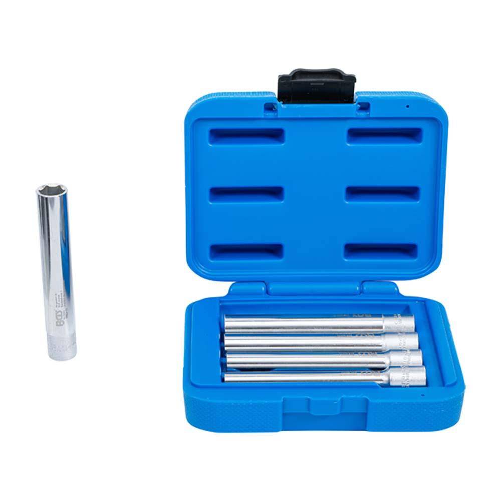 Steckschlüsseleinsatz-Satz - Sechskant, extra tief - Schlüsselweite 8 bis 14 mm - 5-tlg.