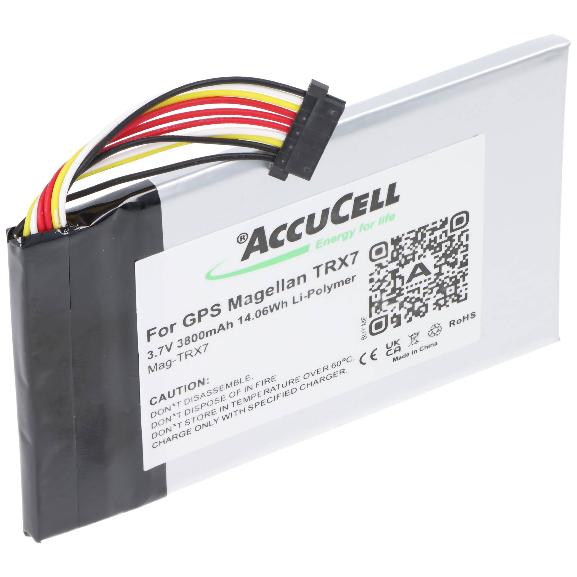 AKKU 3.7V 3.800mAh 14.06Wh Li-Polymer N496 für GPS Magellan TRX7, 93 x 58,6 x 4,9mm