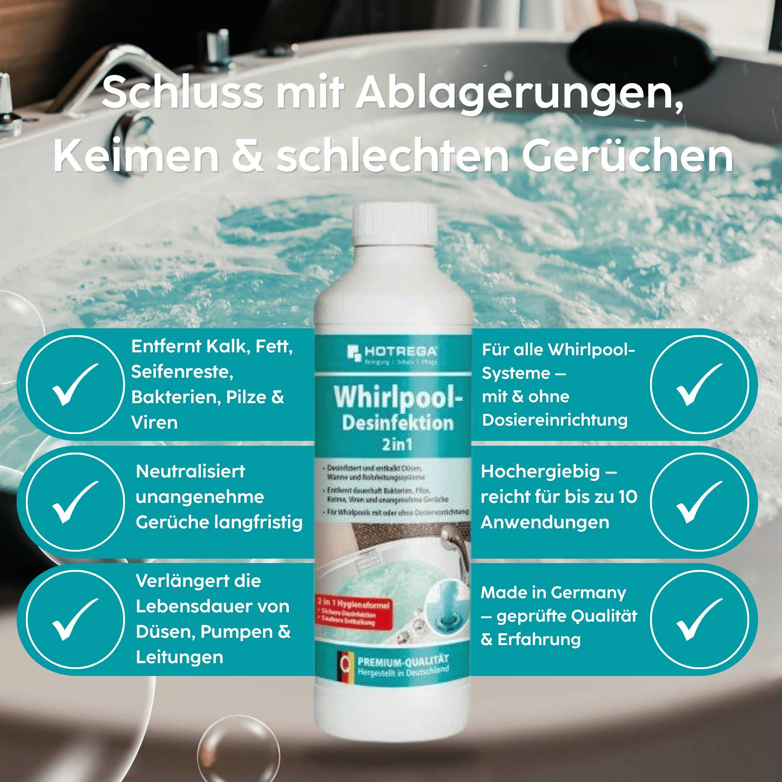 HOTREGA Whirlpool Desinfektion 2in1 Konzentrat 2x 500 ml