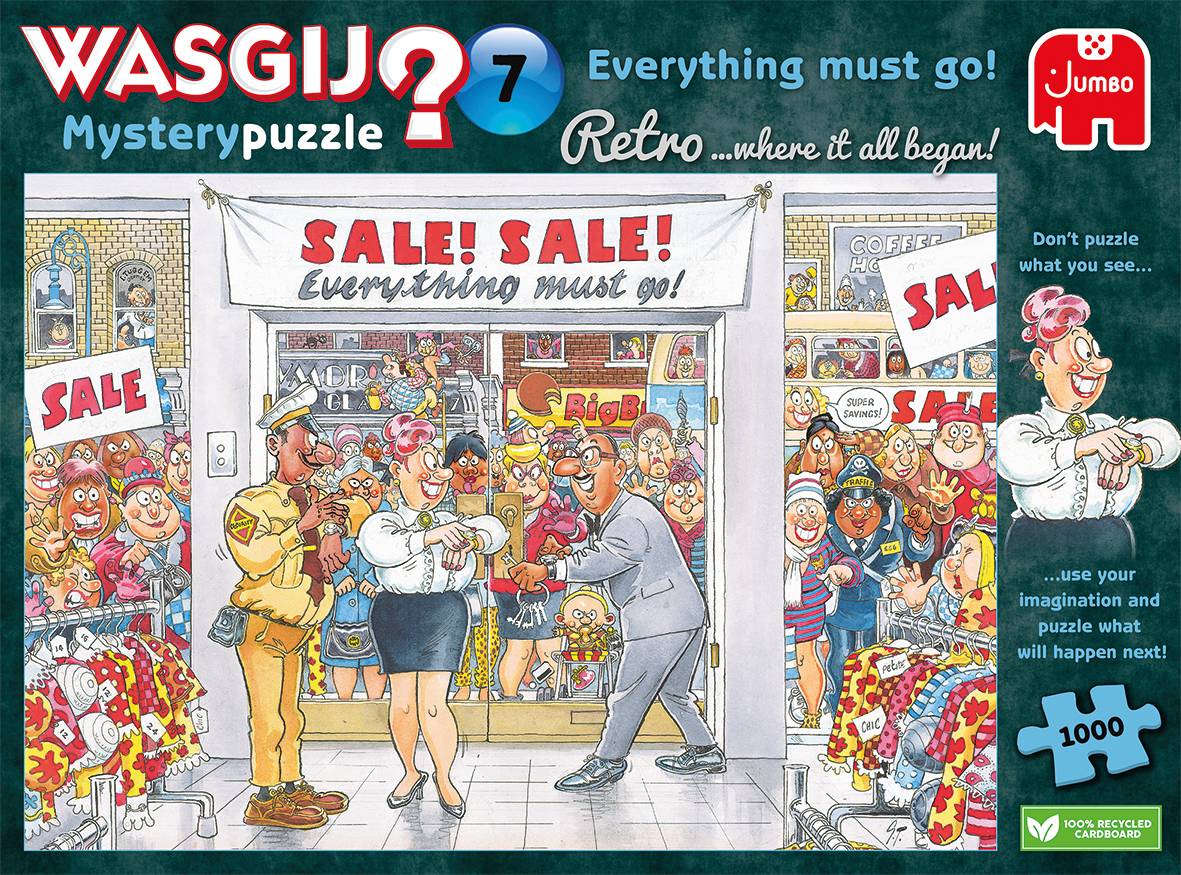 JUMBO 1110100018 Wasgij Mystery Retro 7 alles muss raus! 1000 Teile Puzzle