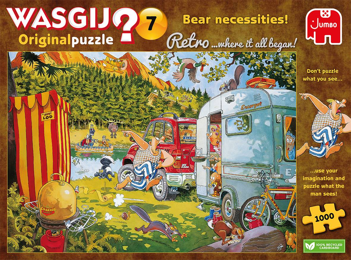 JUMBO 1110100016 Wasgij Original Retro 7 Bär beim Camping! 1000 Teile Puzzle