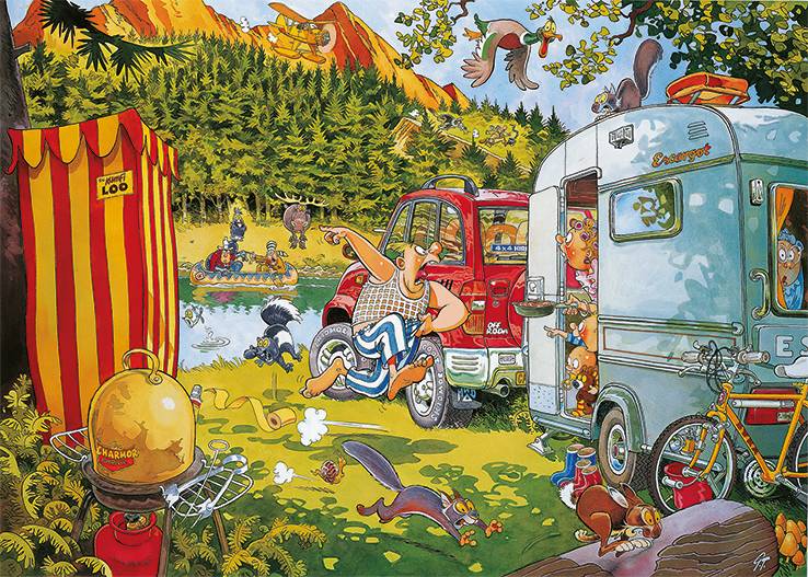 JUMBO 1110100016 Wasgij Original Retro 7 Bär beim Camping! 1000 Teile Puzzle