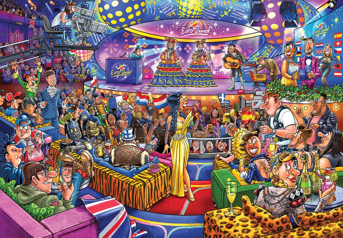 Jumbo Spiele 1110100019 Wasgij Mystery 25 Eurosound Contest! 1000 Teile Puzzle