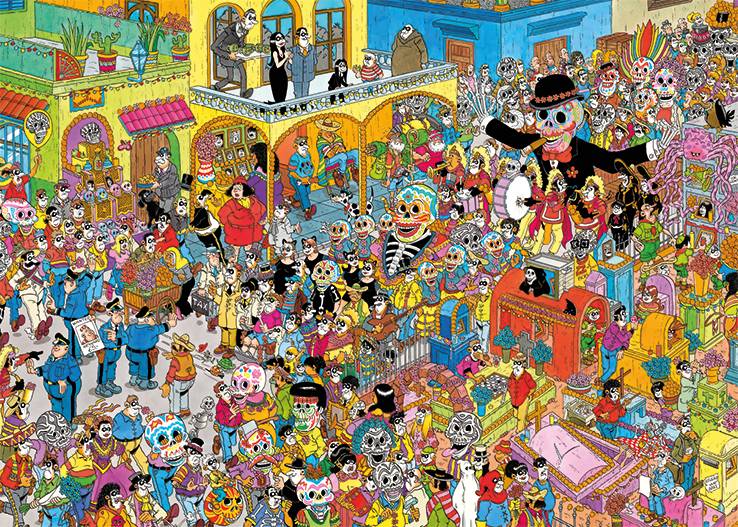 Jumbo Spiele 20077 Jan van Haasteren Dia de Los Muertos 1000 Teile Puzzle