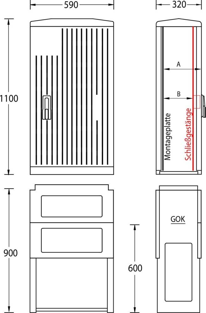 uesa Normschrank IP44 A070-M-1100