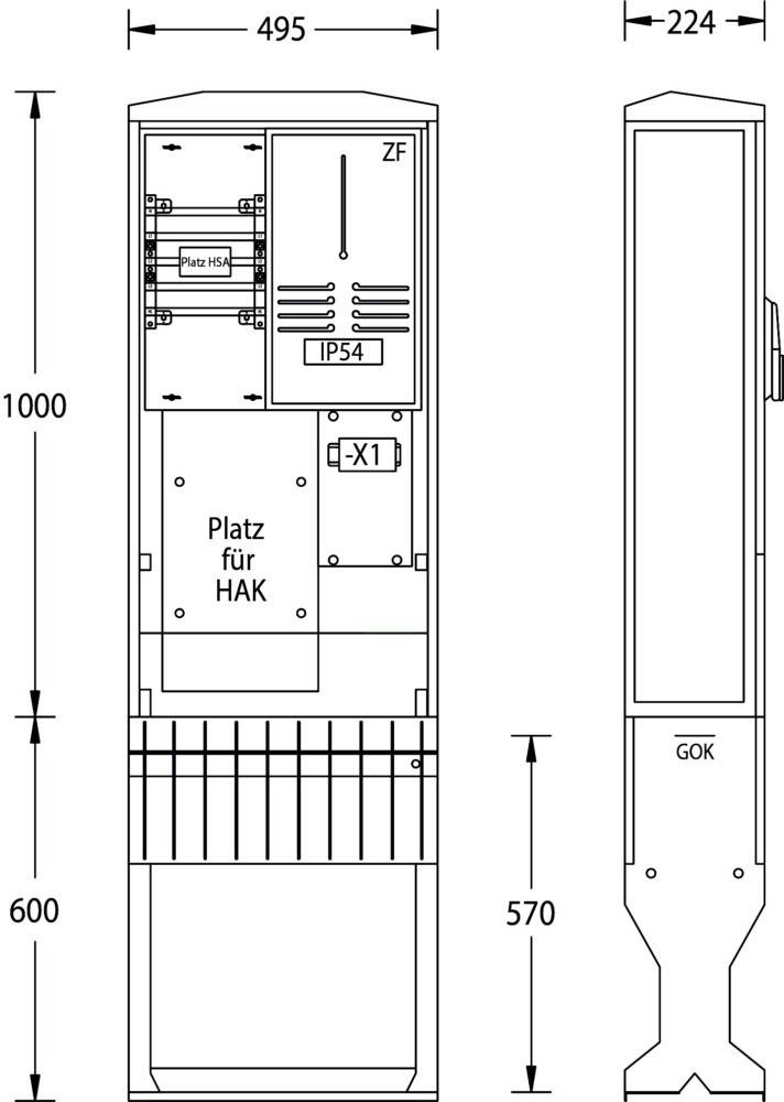 uesa Zähleranschlusssäule ZAS-1-FL-S E.DIS AG