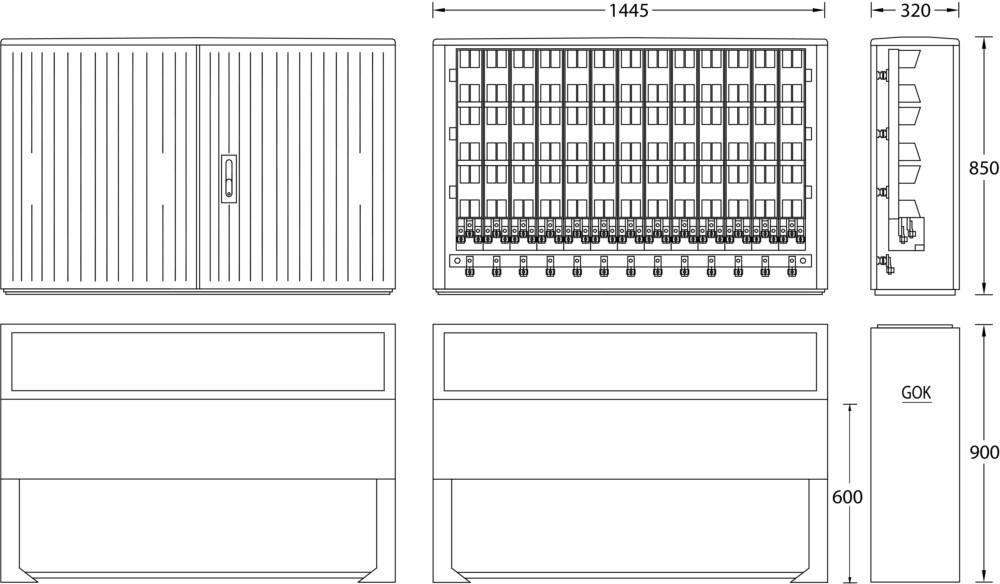 uesa Kabelverteilerschrank IP44 B130 Standard
