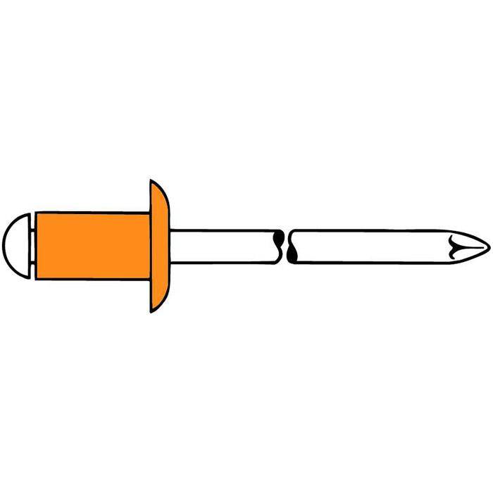 Eine orange-weiße Tropferpipette mit spitzer Spitze, horizontal auf weißem Hintergrund dargestellt.