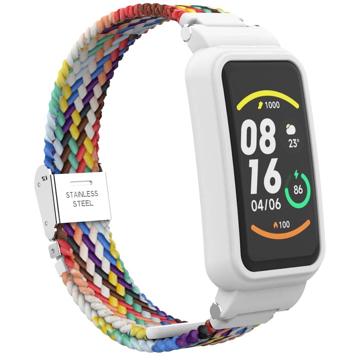 Für Xiaomi Mi Band 7 Pro Geflochtenes Nylon Armband Regenbogen Ersatz Armband Smart Uhr Smart Watch