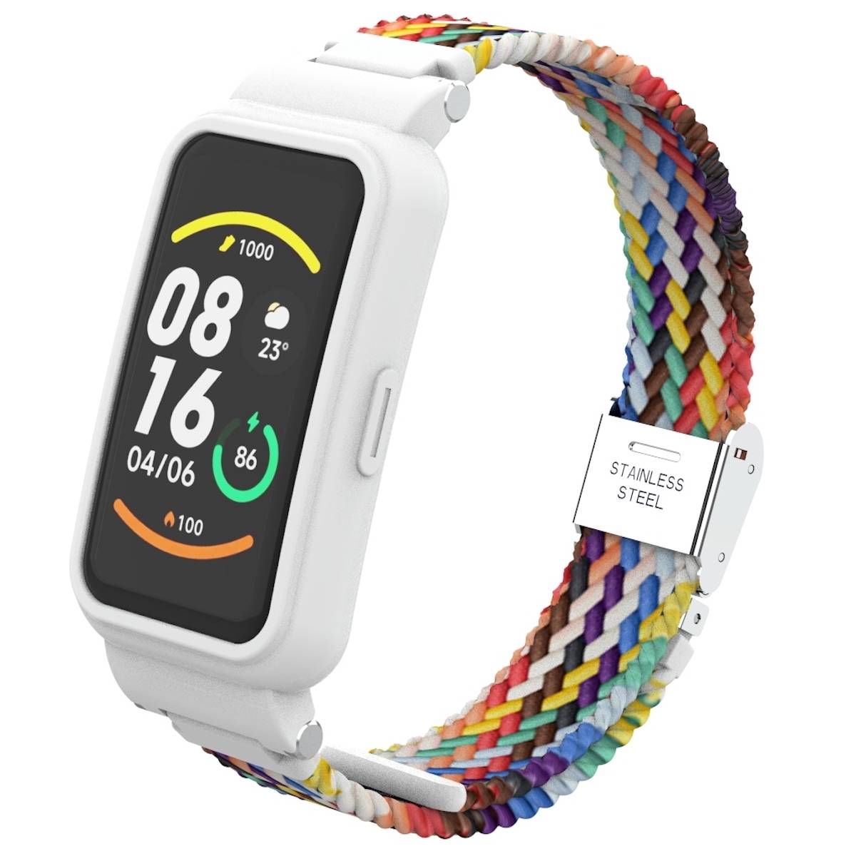 Für Xiaomi Mi Band 7 Pro Geflochtenes Nylon Armband Regenbogen Ersatz Armband Smart Uhr Smart Watch