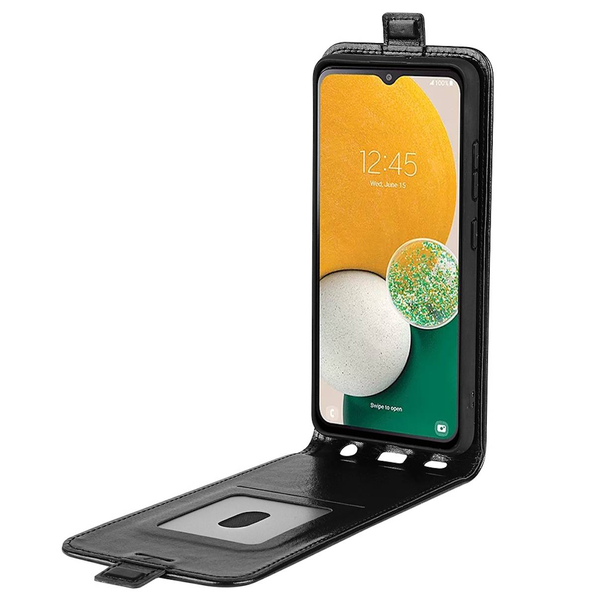 Für Samsung Galaxy A14 5G / 4G Flip Schwarz Hülle Case Cover Schutz