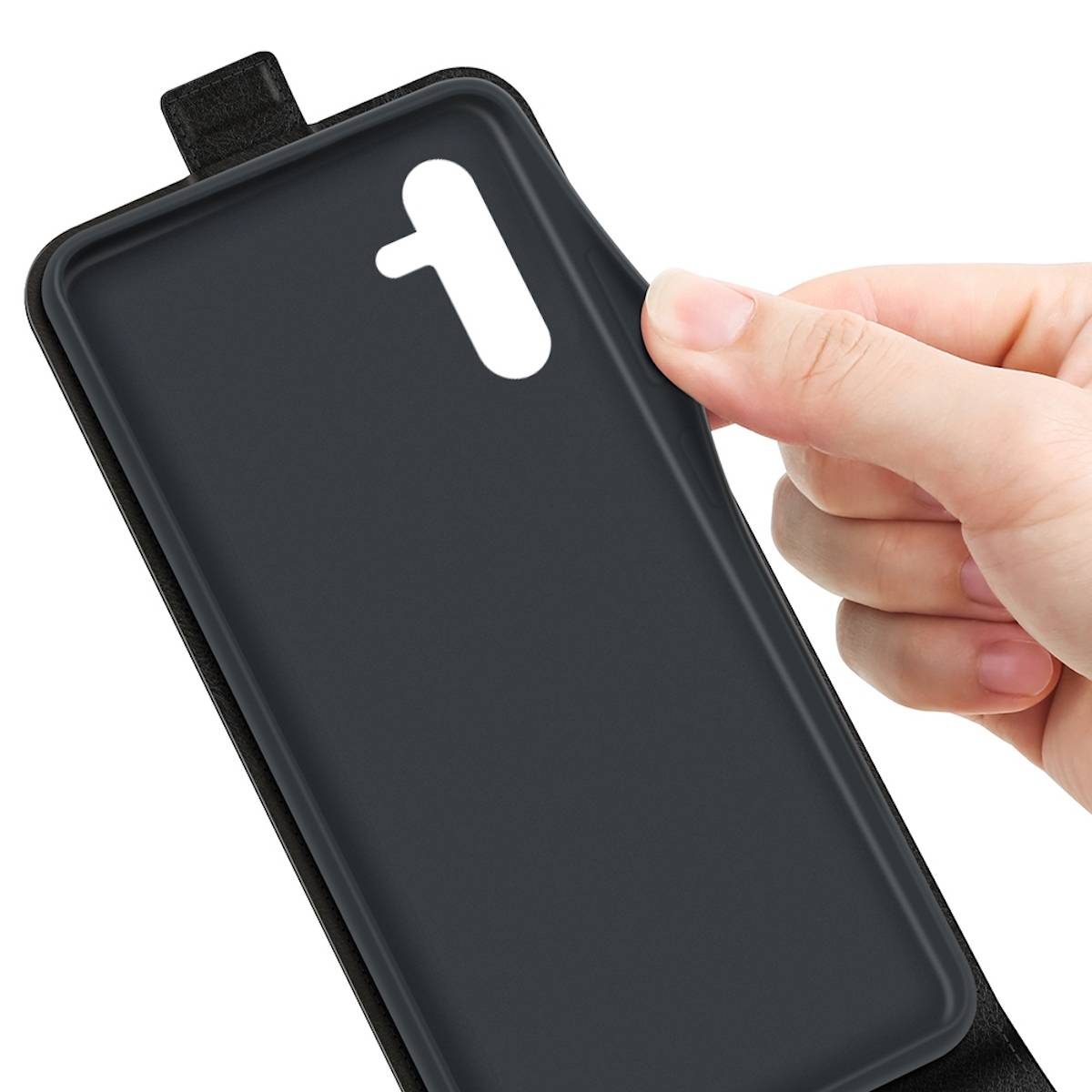 Für Samsung Galaxy A14 5G / 4G Flip Schwarz Hülle Case Cover Schutz