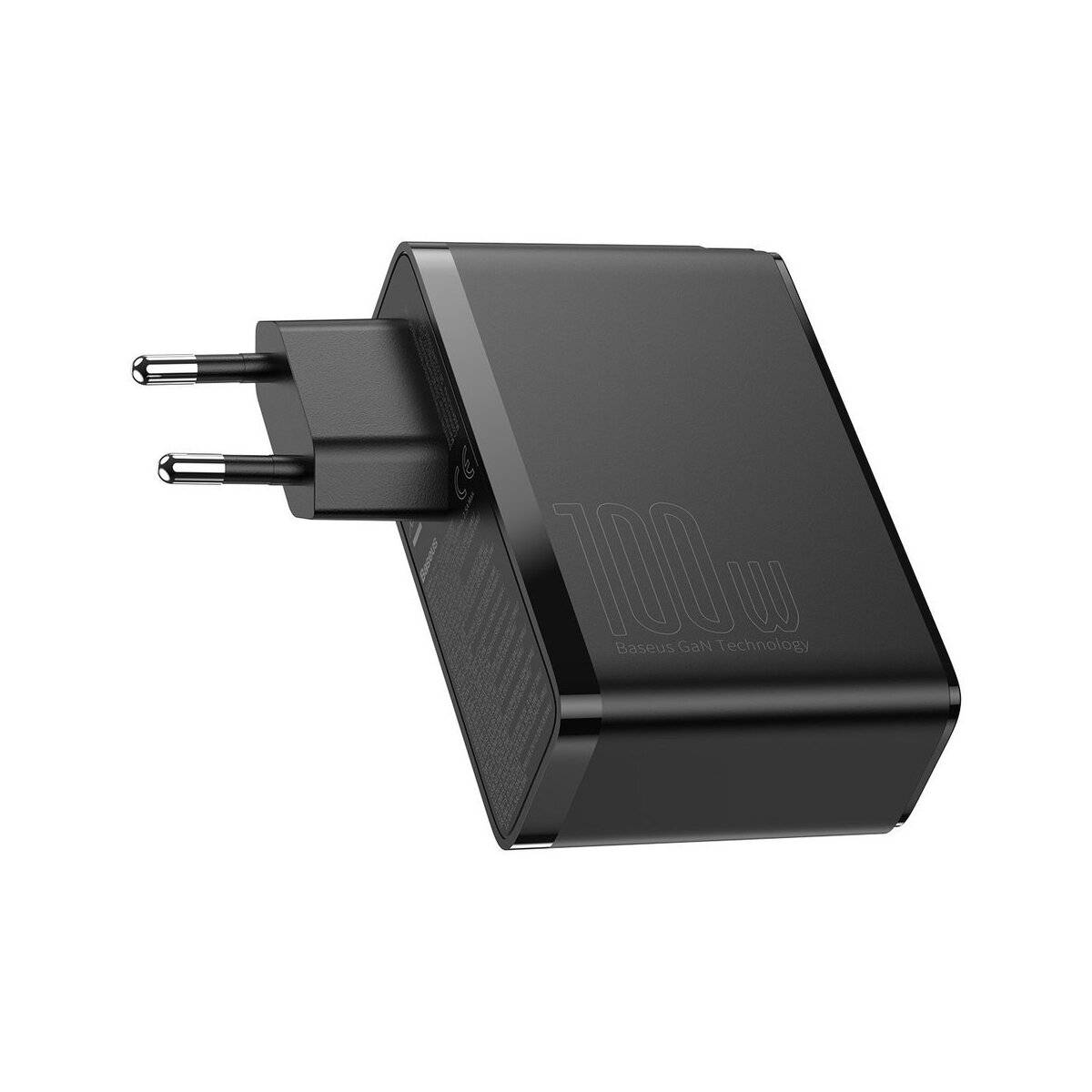 Reiseladegerät Baseus GaN2 Pro Quick 2x USB + 2x USB-C, 100W, EU (Schwarz)