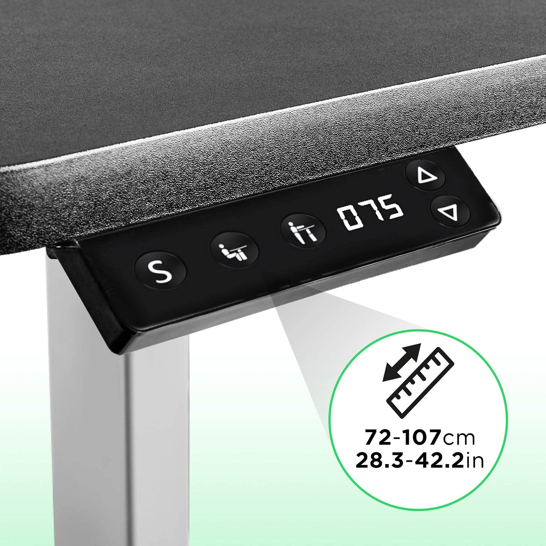 Duronic TM12 GY Schreibtisch Tischgestell | Elektrisch höhenverstellbar bis 120 cm | Gestell für Tischplatten bis 140 cm