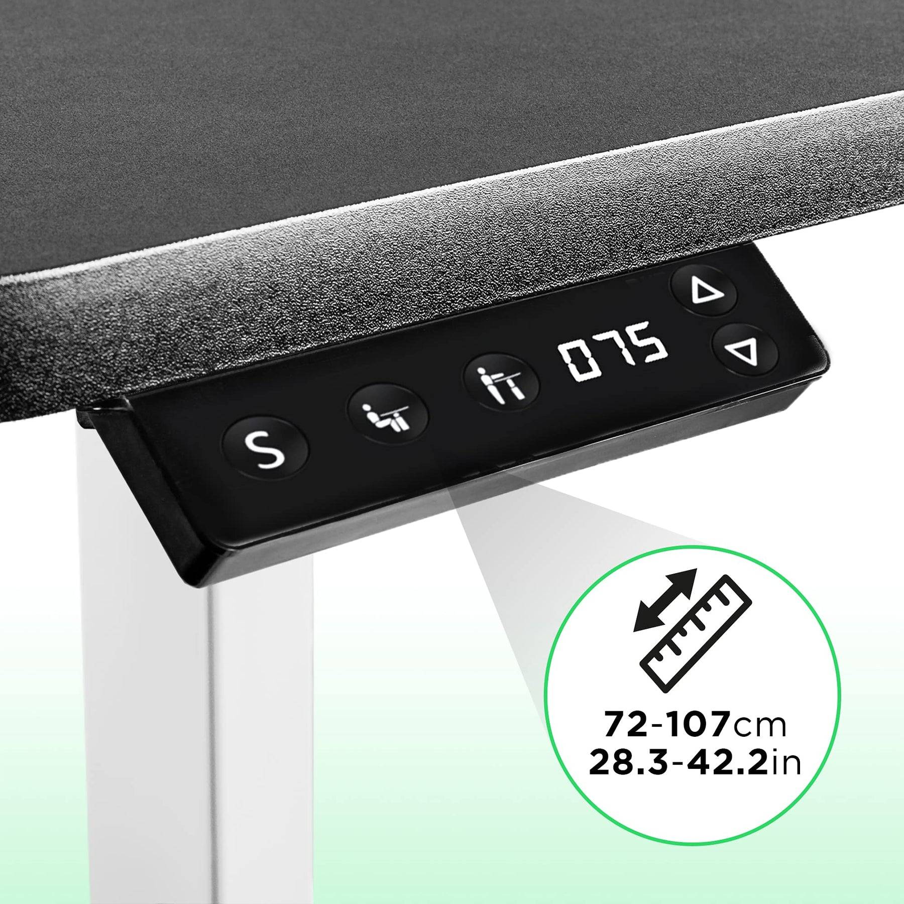 Duronic TM12 WE Schreibtisch Tischgestell | Elektrisch höhenverstellbar bis 120 cm | Gestell für Tischplatten bis 140 cm