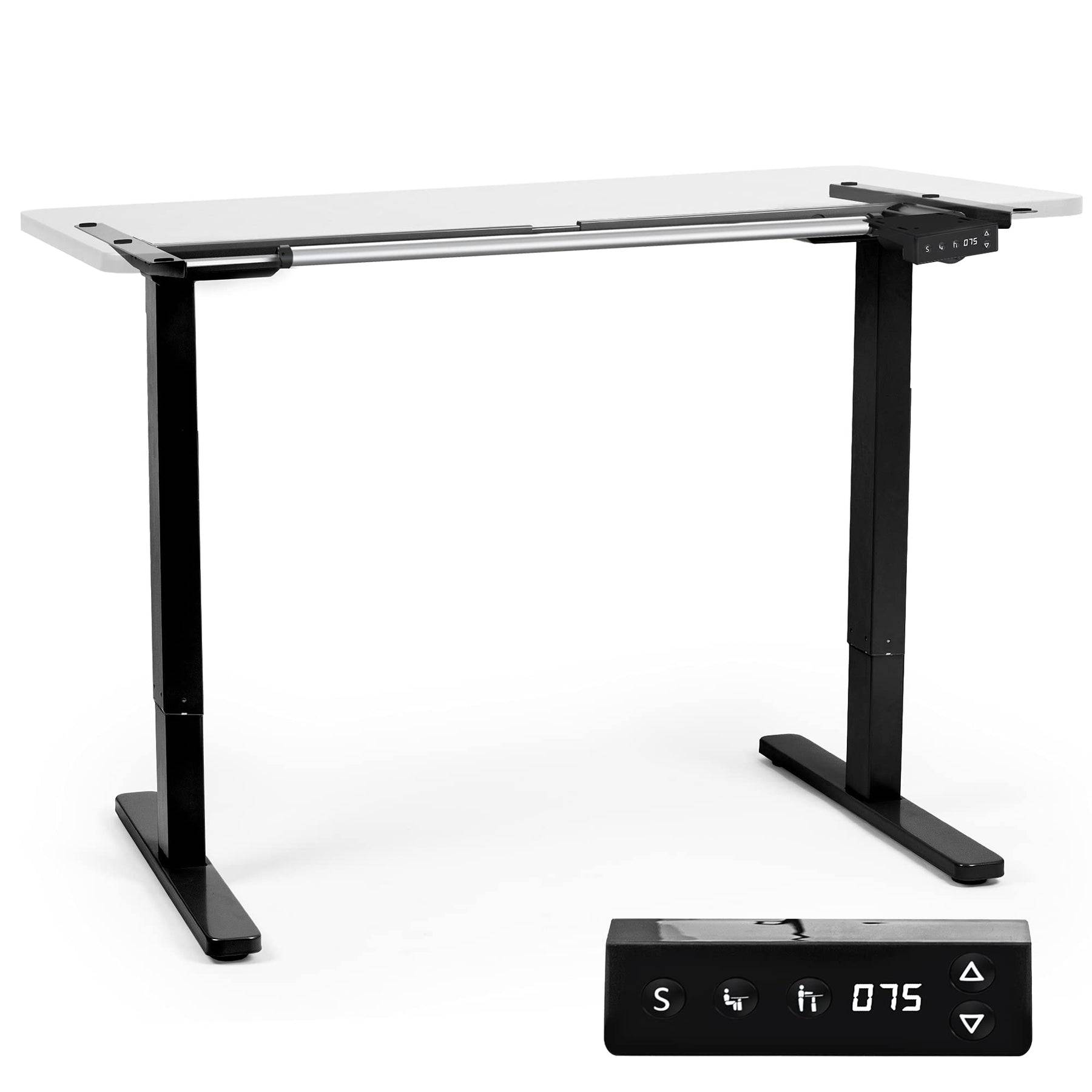 Duronic TM12 BK Schreibtisch Tischgestell | Elektrisch höhenverstellbar bis 120 cm | Gestell für Tischplatten bis 140 cm