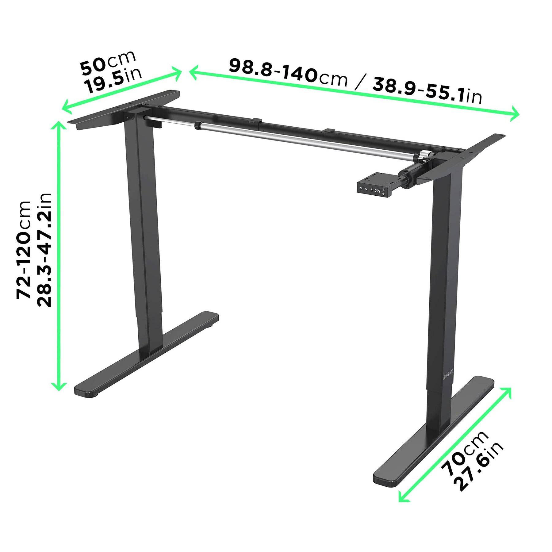 Duronic TM12 BK Schreibtisch Tischgestell | Elektrisch höhenverstellbar bis 120 cm | Gestell für Tischplatten bis 140 cm