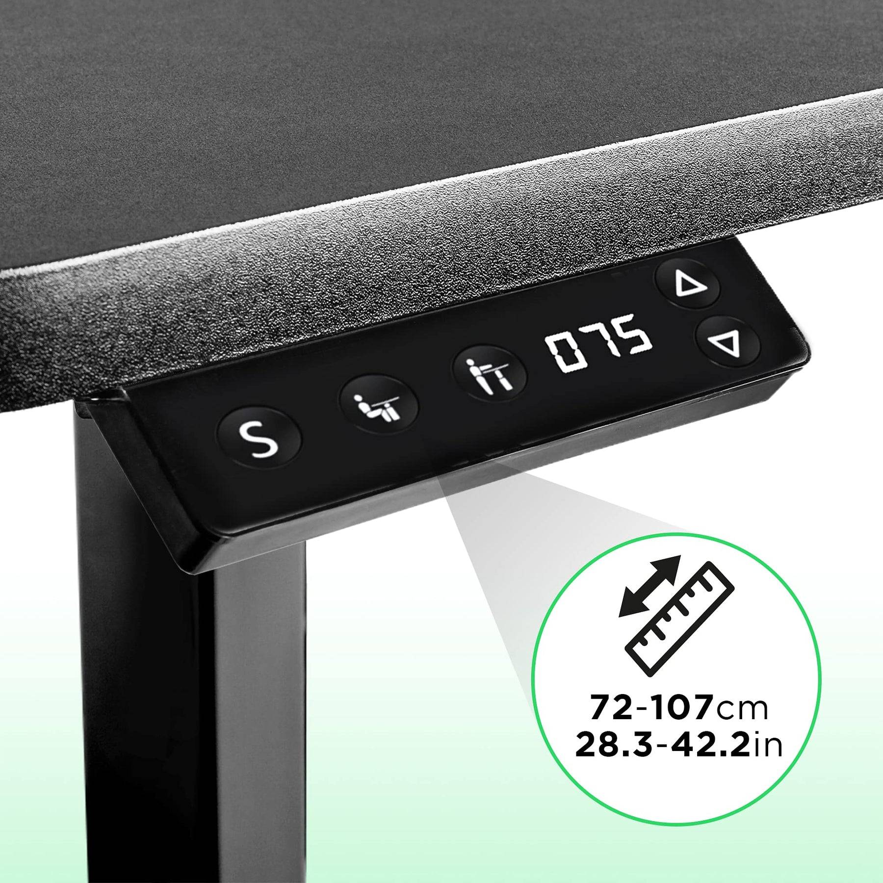 Duronic TM12 BK Schreibtisch Tischgestell | Elektrisch höhenverstellbar bis 120 cm | Gestell für Tischplatten bis 140 cm