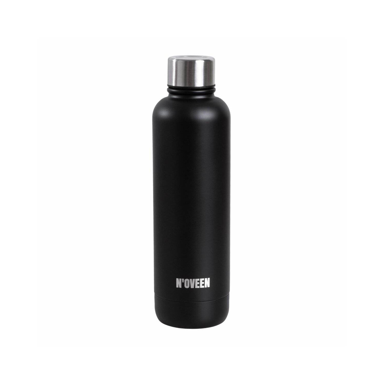 Matte Edelstahl Thermoflasche | 500 ml, Schwarz