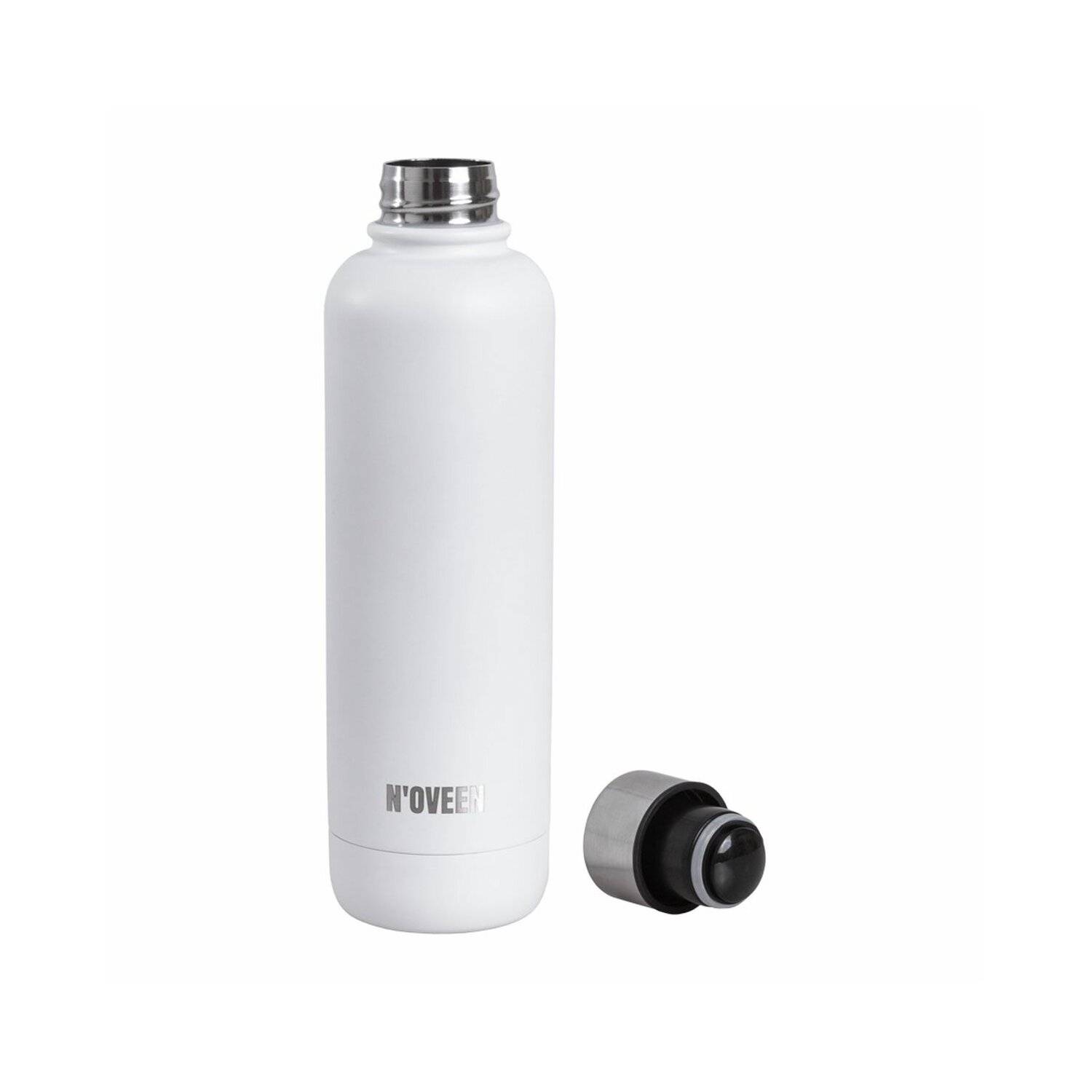 Matte Edelstahl Thermoflasche | 500 ml, Weiß