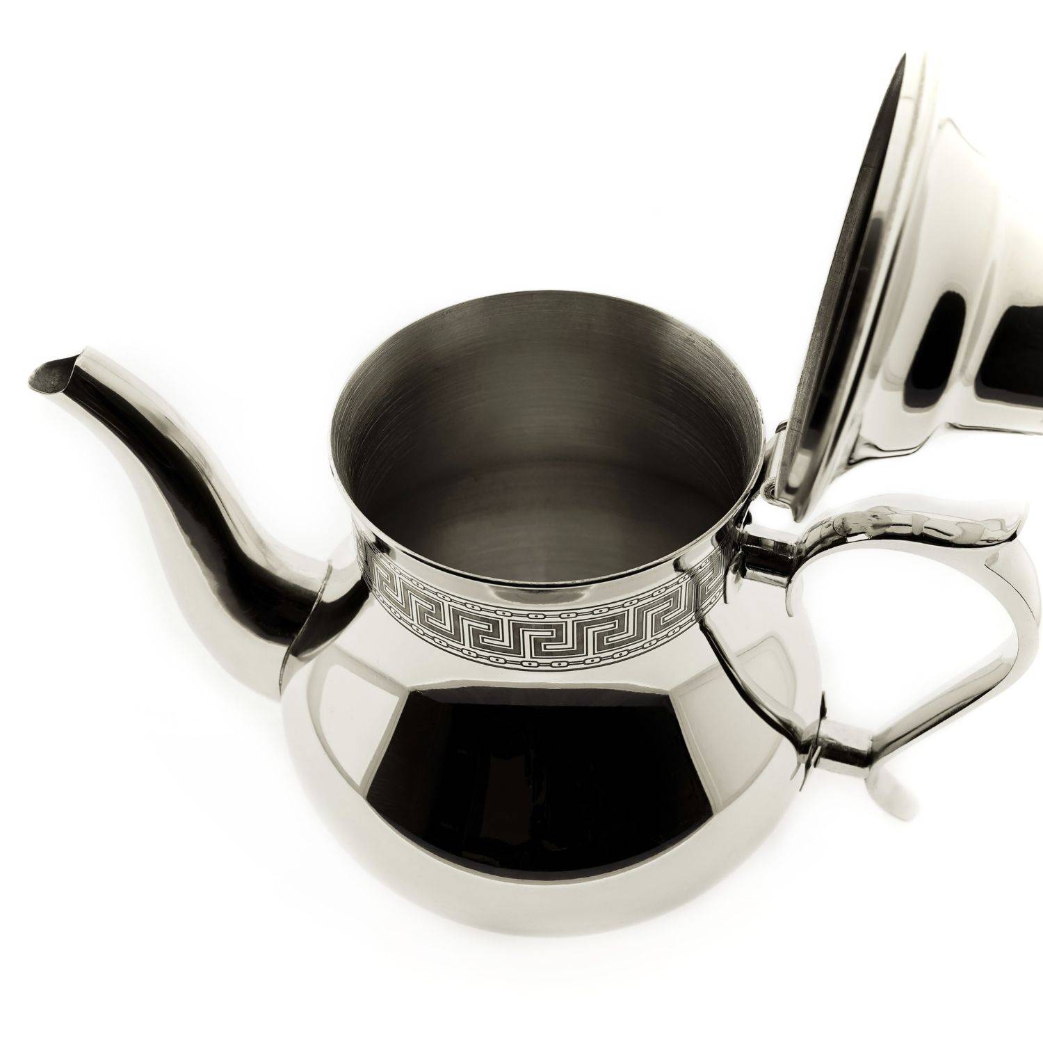 Edelstahl 2L Teekanne Induktionsherd Kaffeekanne mit hitzebeständigem Griff Küche/Cafeteria/Hotel/Restaurant