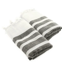 Turquoise Home 2er Pack Pestemal Küchetuch Handtuch 50x90cm Putztuch Weiß-Schwarz Turquoise Home 2er Pack Pestemal Küchetuch Handtuch 50x90cm Putztuch Weiß-Schwarz