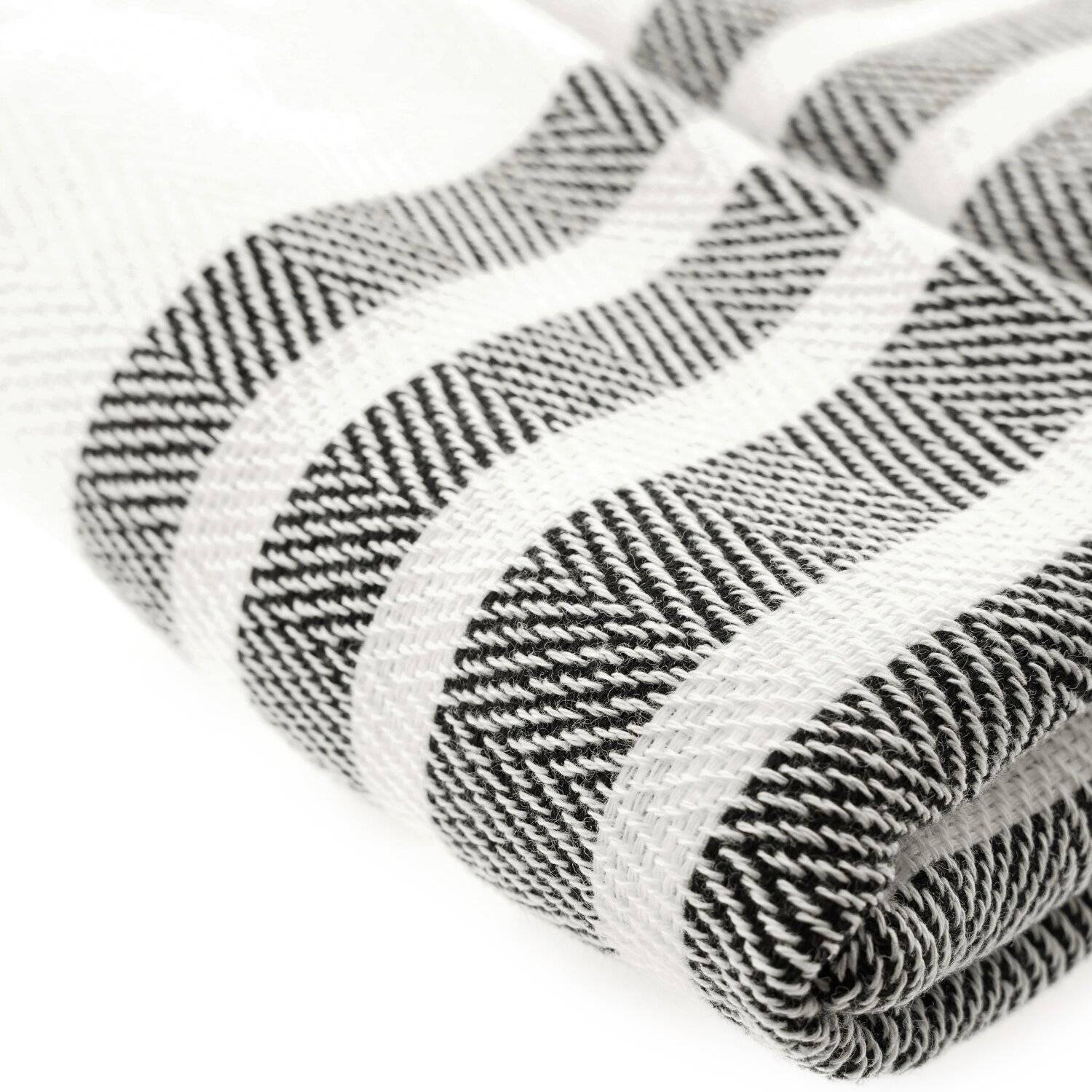 Turquoise Home 4er Pack Pestemal Küchetuch Handtuch 50x90cm Putztuch Badetuch Weiß-Schwarz